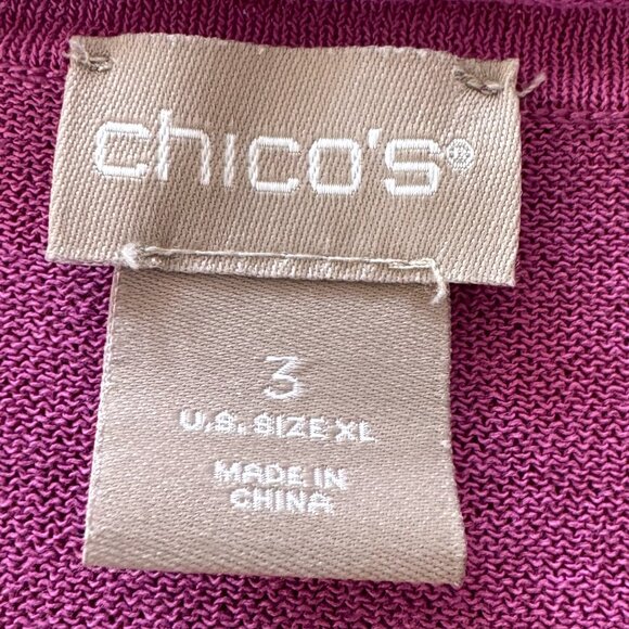 Chico’s Cardigan & Tank Set – XL, 16/18 (Chico's 3) – Magenta Purple – Pre-Owned - Picture 6 of 7